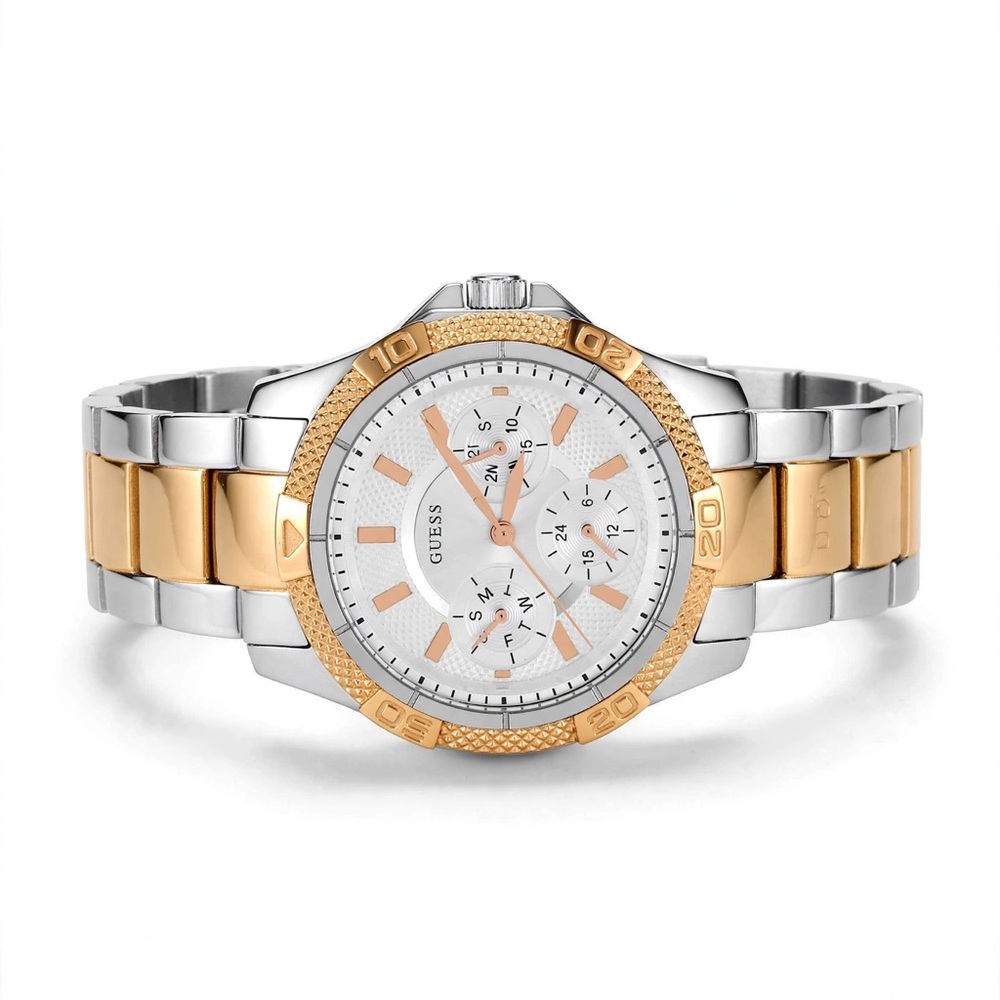 Guess Two-Tone Silver and Gold Women's Chronograph Watch
